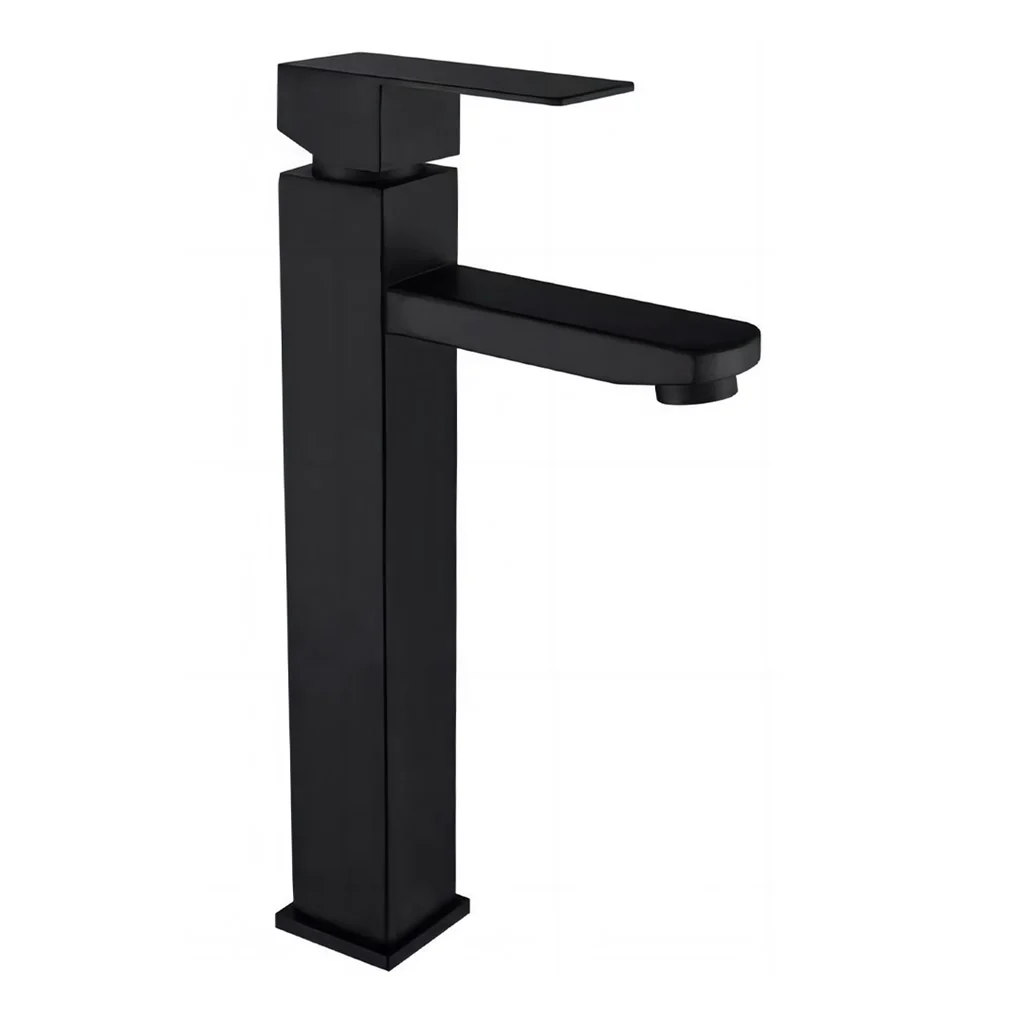 Grifo monomando para lavamanos bowl negro cuadado 12" bahit