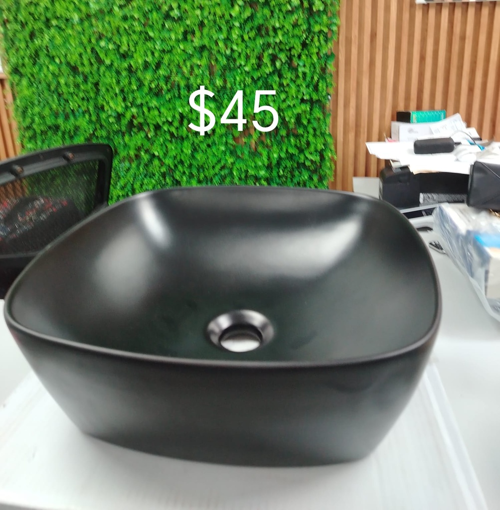 Lavamanos bowl negro 38x38
