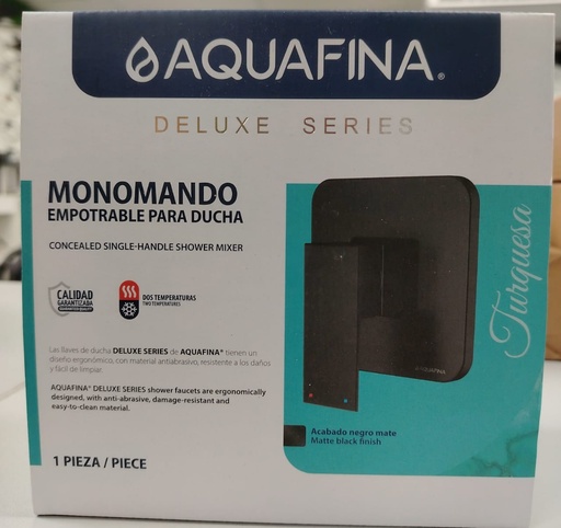 [a-1295b] Monomando para regadera negro aquafina