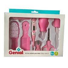 kit de cuidado de bebe rosado genial