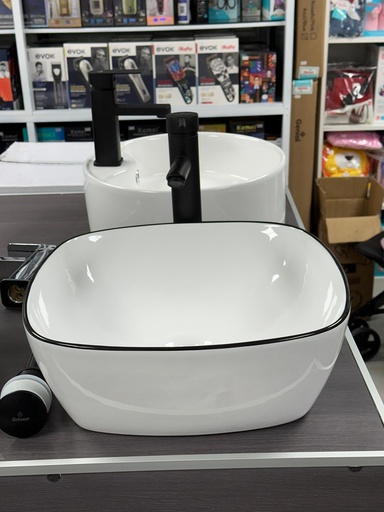 [51asd65sa1] lavamanos bowl blanco connegro 42x42x14